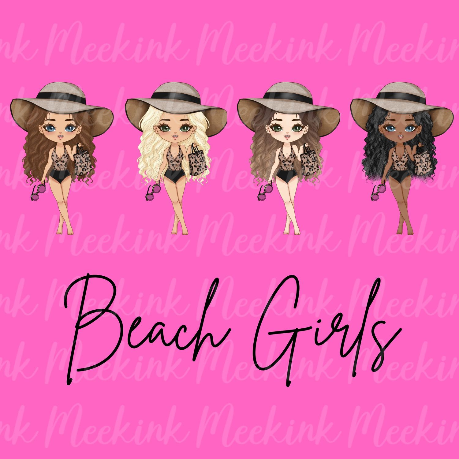 Beach Girls Doll UVDTF or DTF Decal