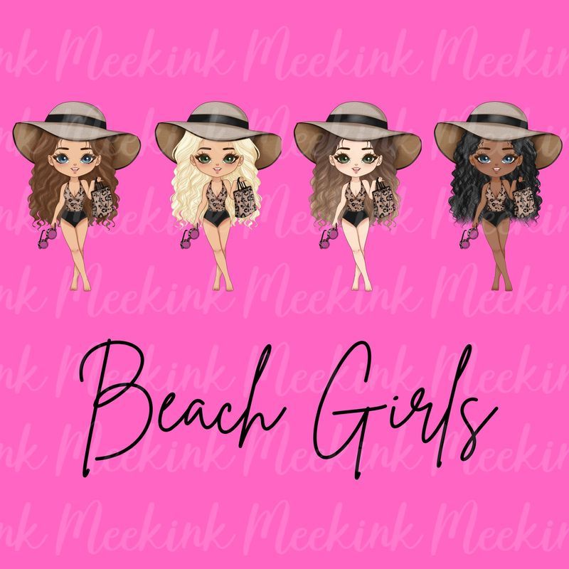Beach Girls Doll UVDTF or DTF Decal