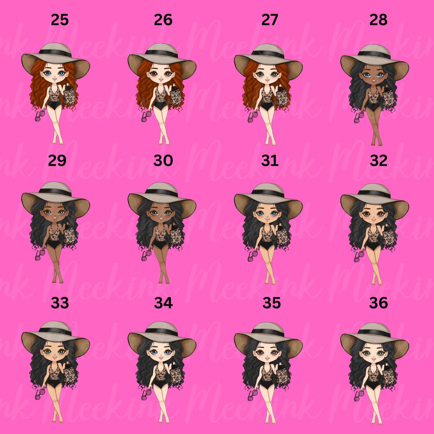 Beach Girls Doll UVDTF or DTF Decal