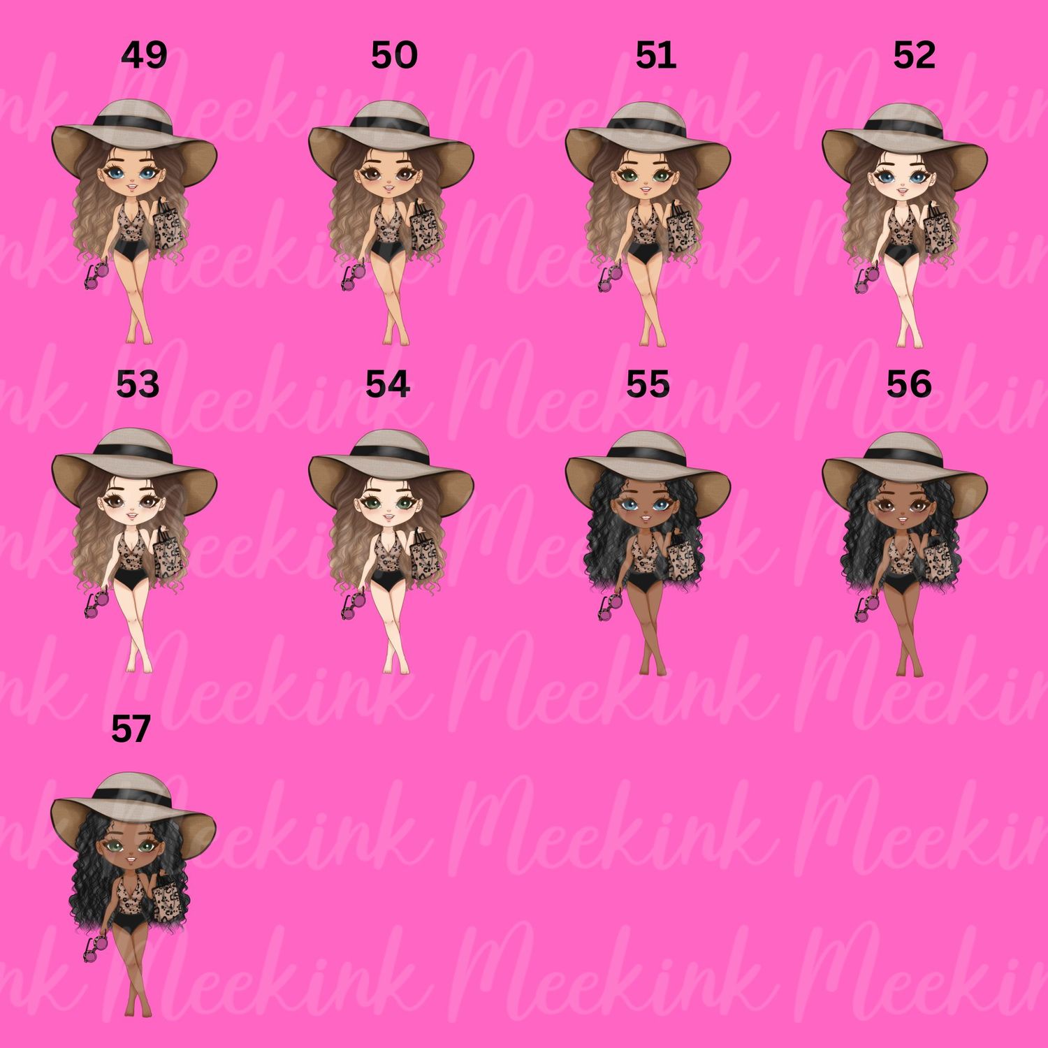 Beach Girls Doll UVDTF or DTF Decal