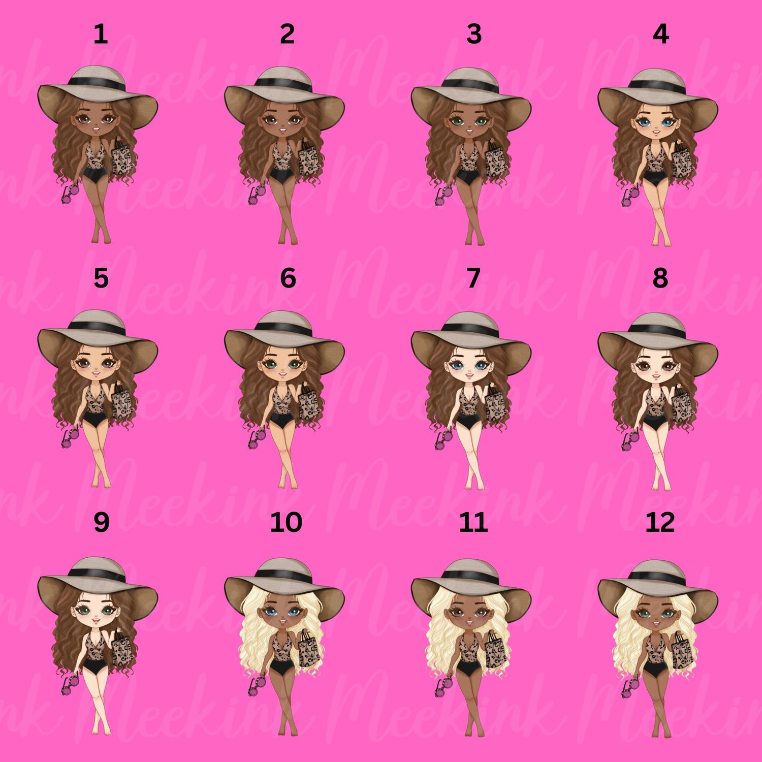 Beach Girls Doll UVDTF or DTF Decal
