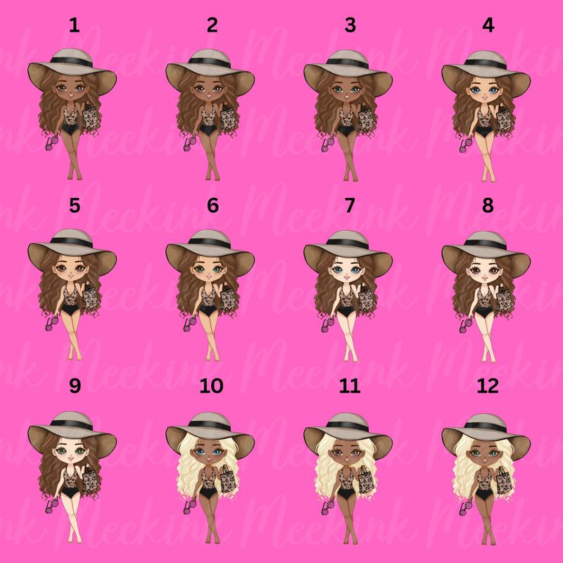 Beach Girls Doll UVDTF or DTF Decal