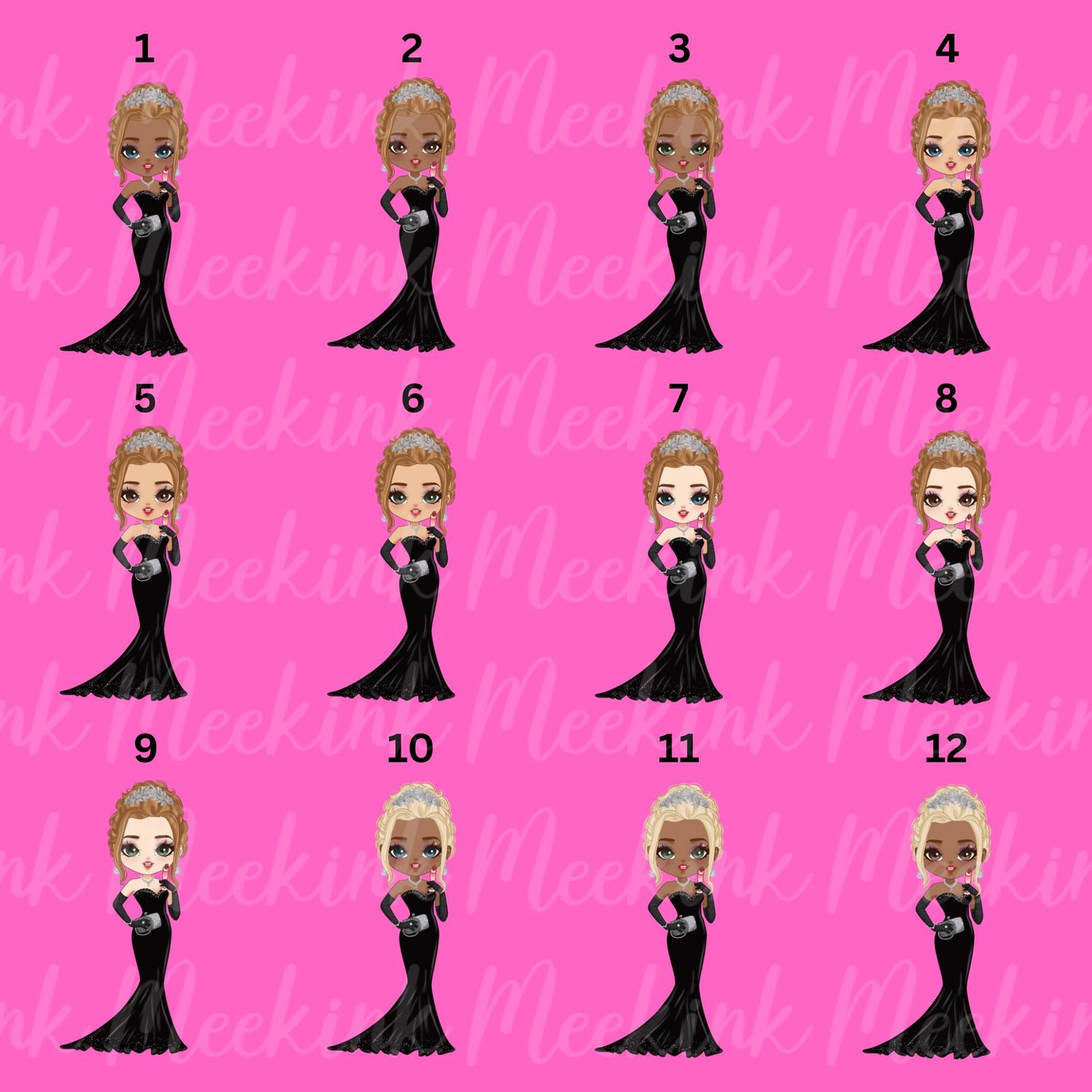 Evening Dress Doll UVDTF or DTF Decal