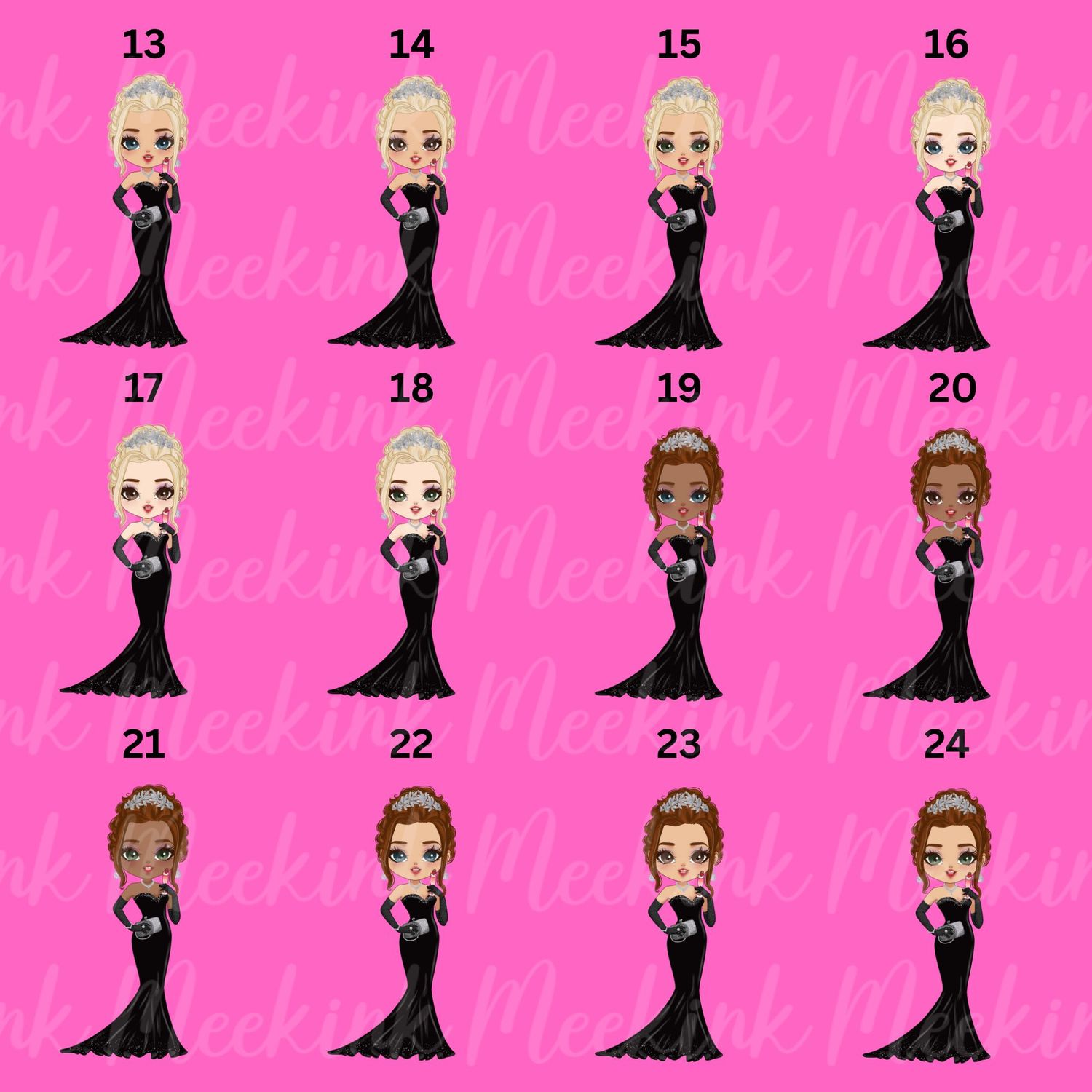 Evening Dress Doll UVDTF or DTF Decal