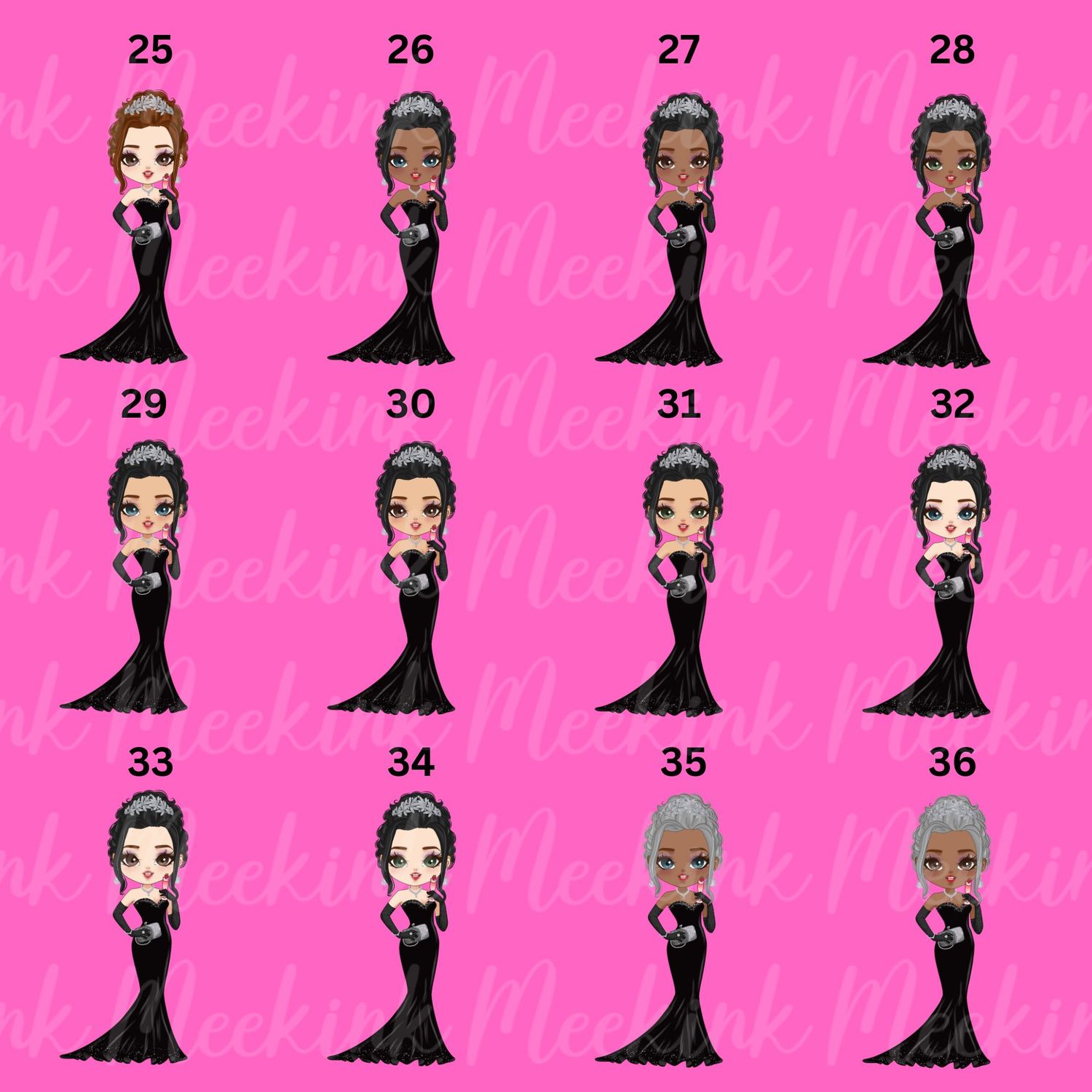 Evening Dress Doll UVDTF or DTF Decal