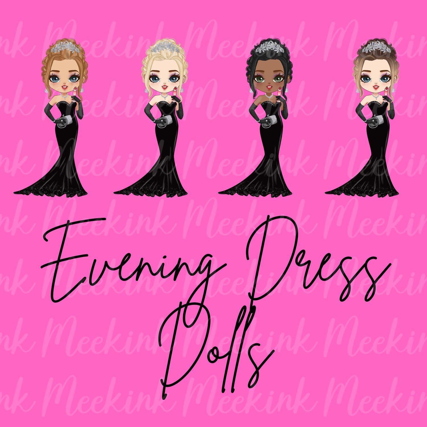Evening Dress Doll UVDTF or DTF Decal