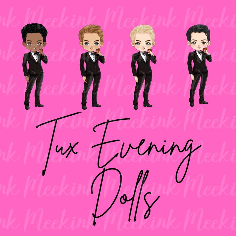 Tux Evening Doll UVDTF or DTF Decal