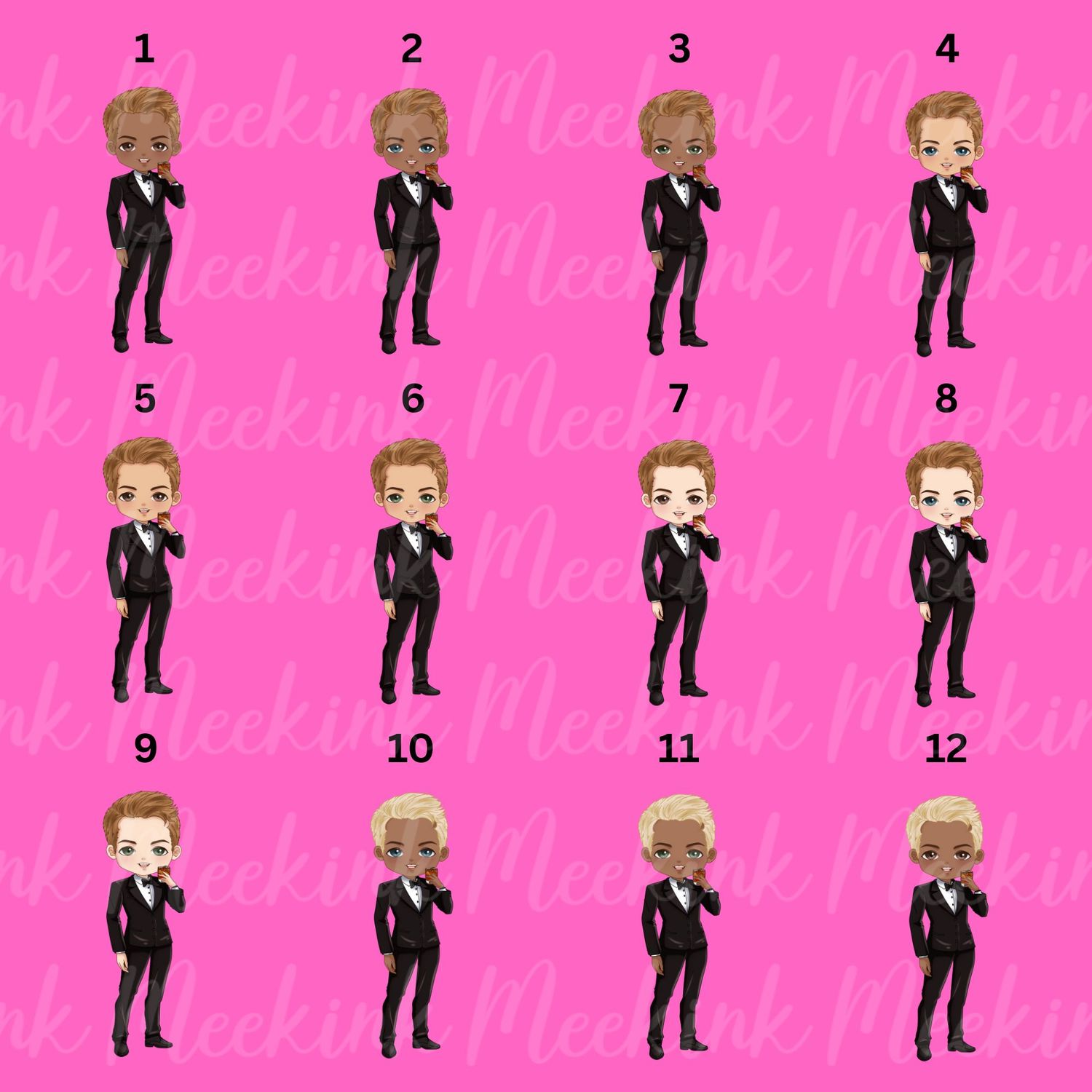 Tux Evening Doll UVDTF or DTF Decal