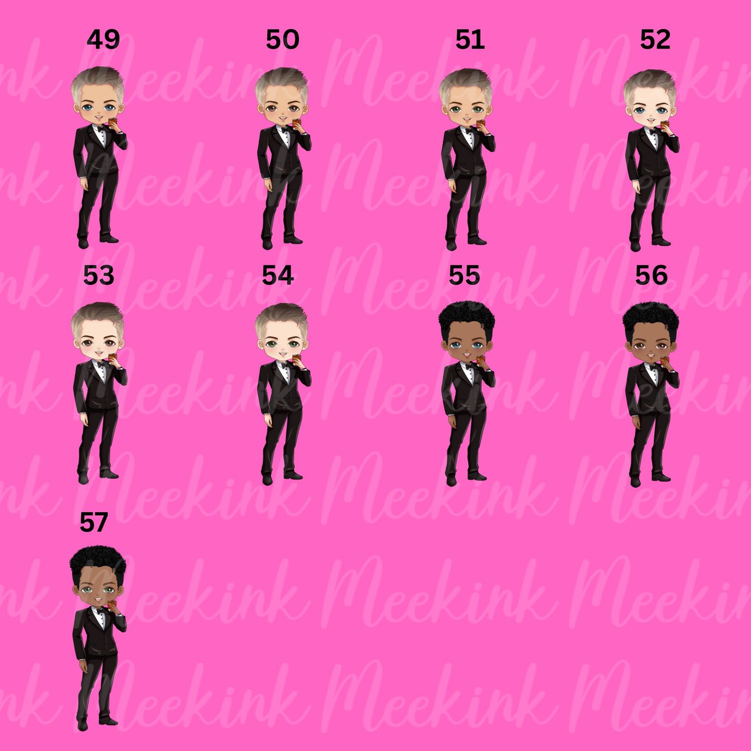 Tux Evening Doll UVDTF or DTF Decal