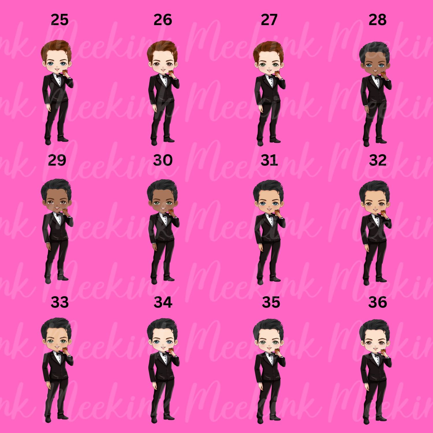 Tux Evening Doll UVDTF or DTF Decal