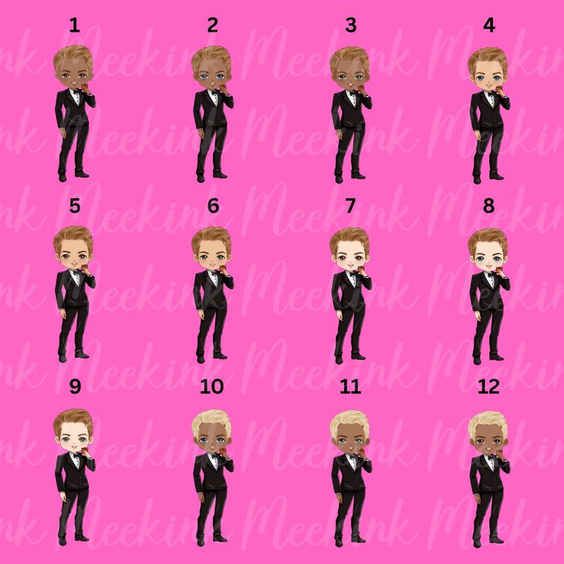 Tux Evening Doll UVDTF or DTF Decal