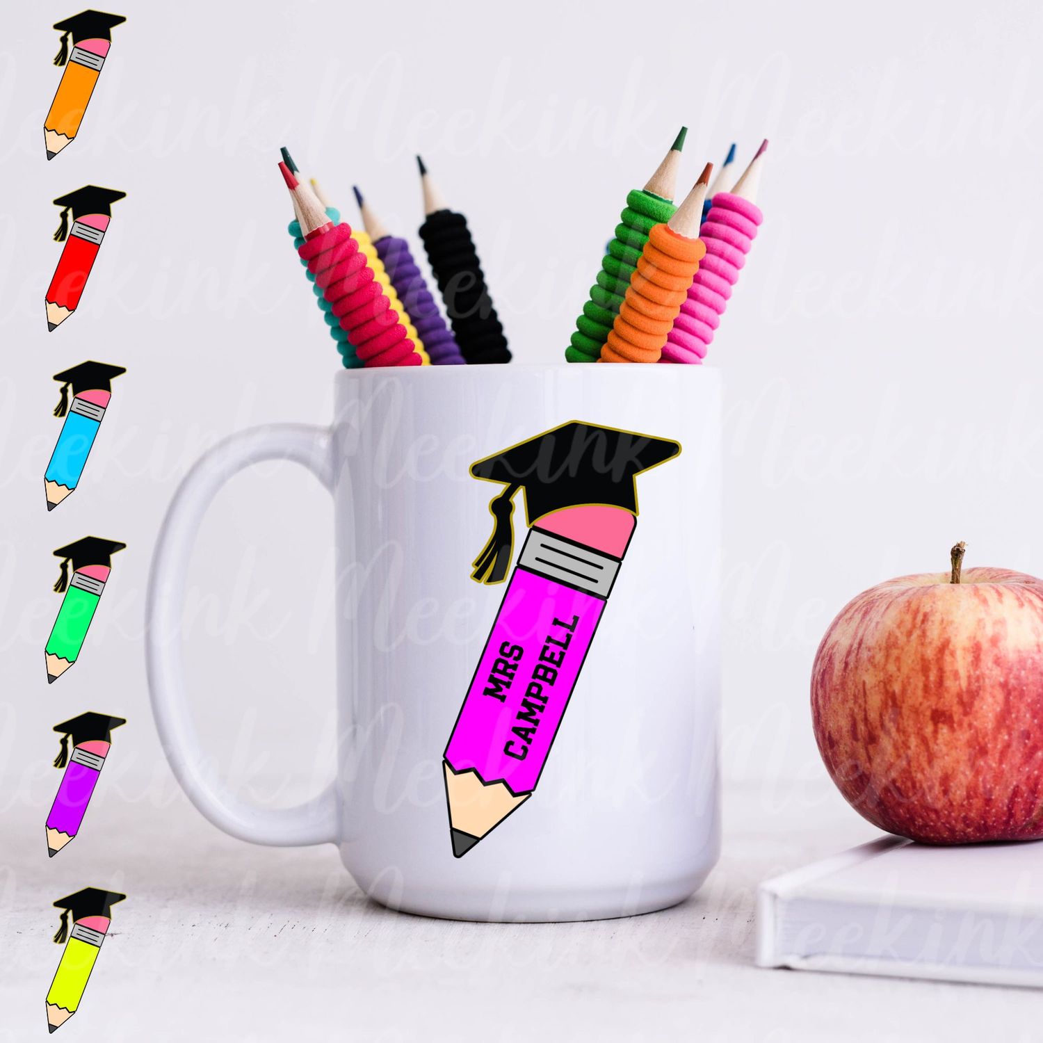 Colourful Pencil UVDTF or DTF Decal