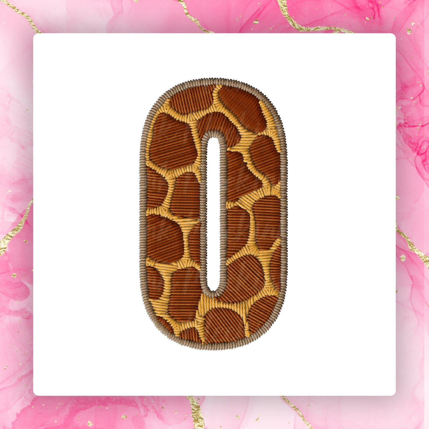 Faux Embroidery Jungle Numbers 0-9 PNG Digital Download