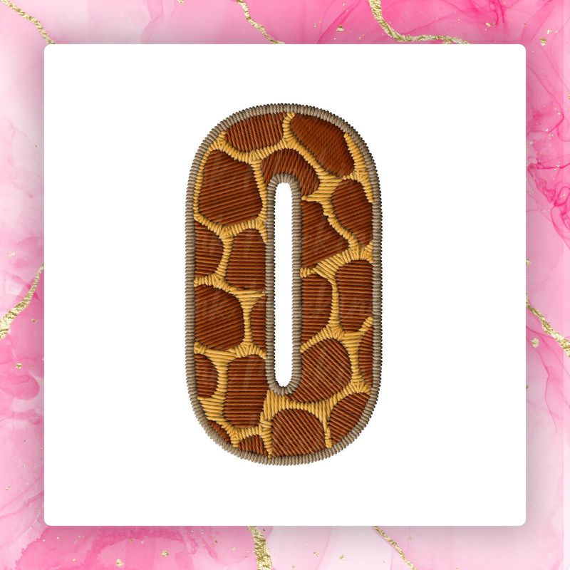 Faux Embroidery Jungle Numbers 0-9 PNG Digital Download