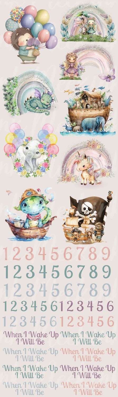 1 Meter Mixed Birthday When I Wake Up DTF DECALS