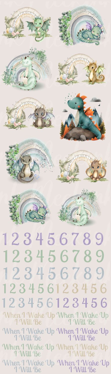 1 Meter Mixed Dragon Birthday When I Wake Up DTF DECALS