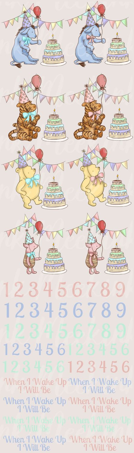 1 Meter Mixed Birthday When I Wake Up DTF DECALS