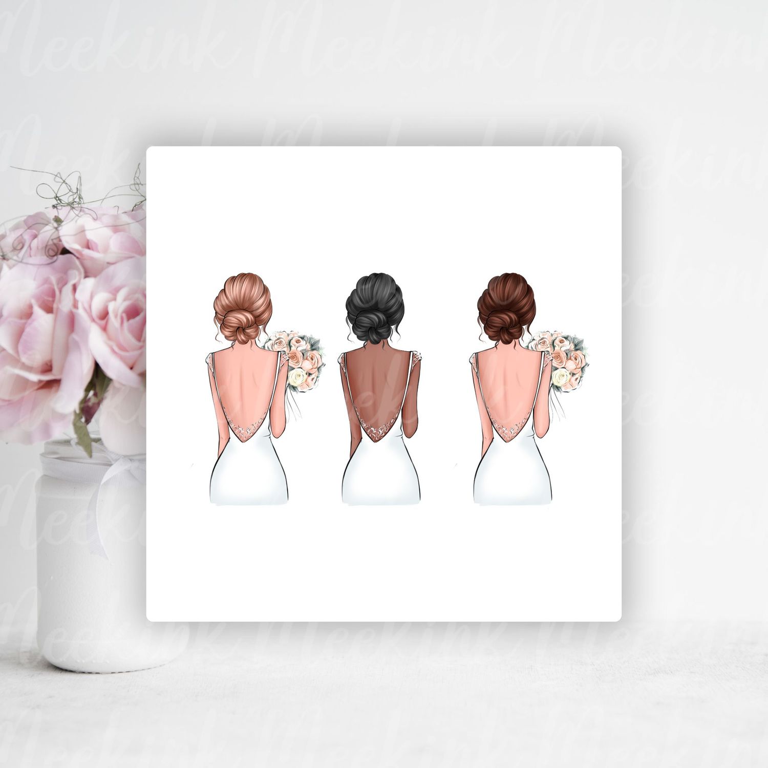 Forward Facing Bride UVDTF or DTF Decal