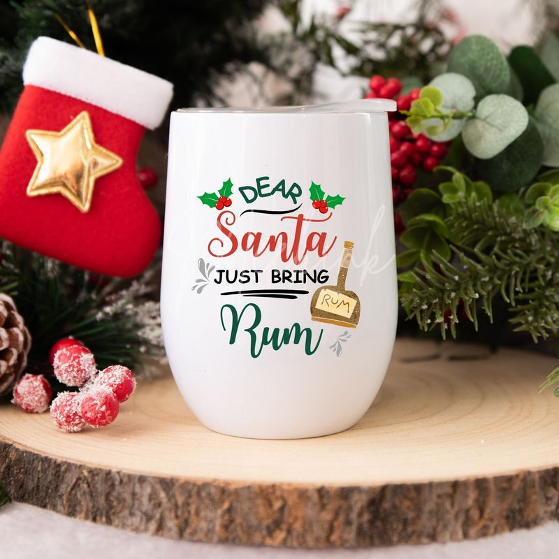 Dear Santa Bring Rum UVDTF or DTF Decal