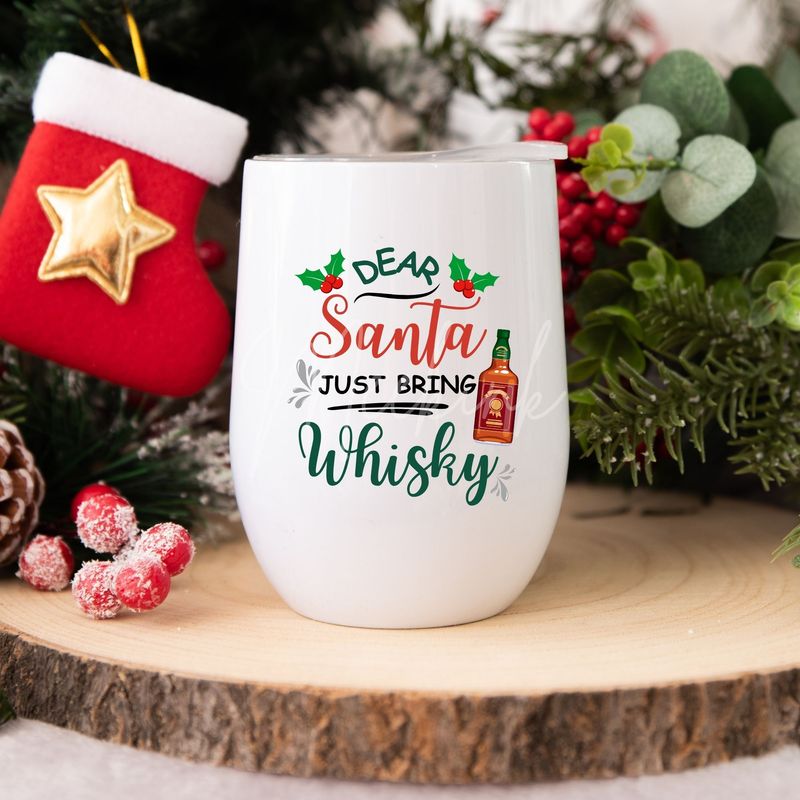 Dear Santa Bring Whisky UVDTF or DTF Decal