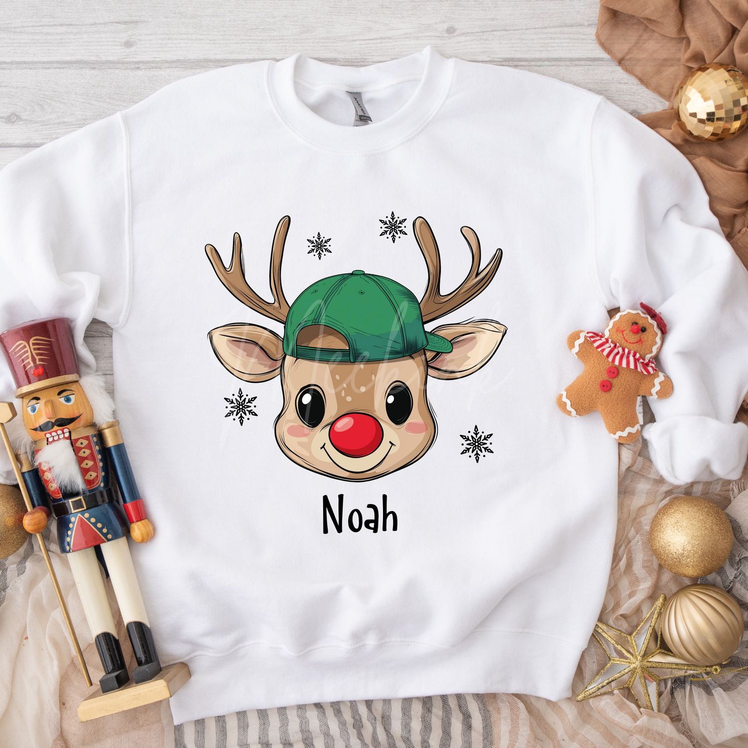 Cute Reindeer Cap DTF Decal