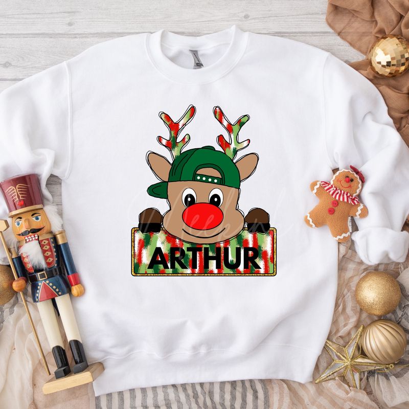 Reindeer Name Block DTF Decal