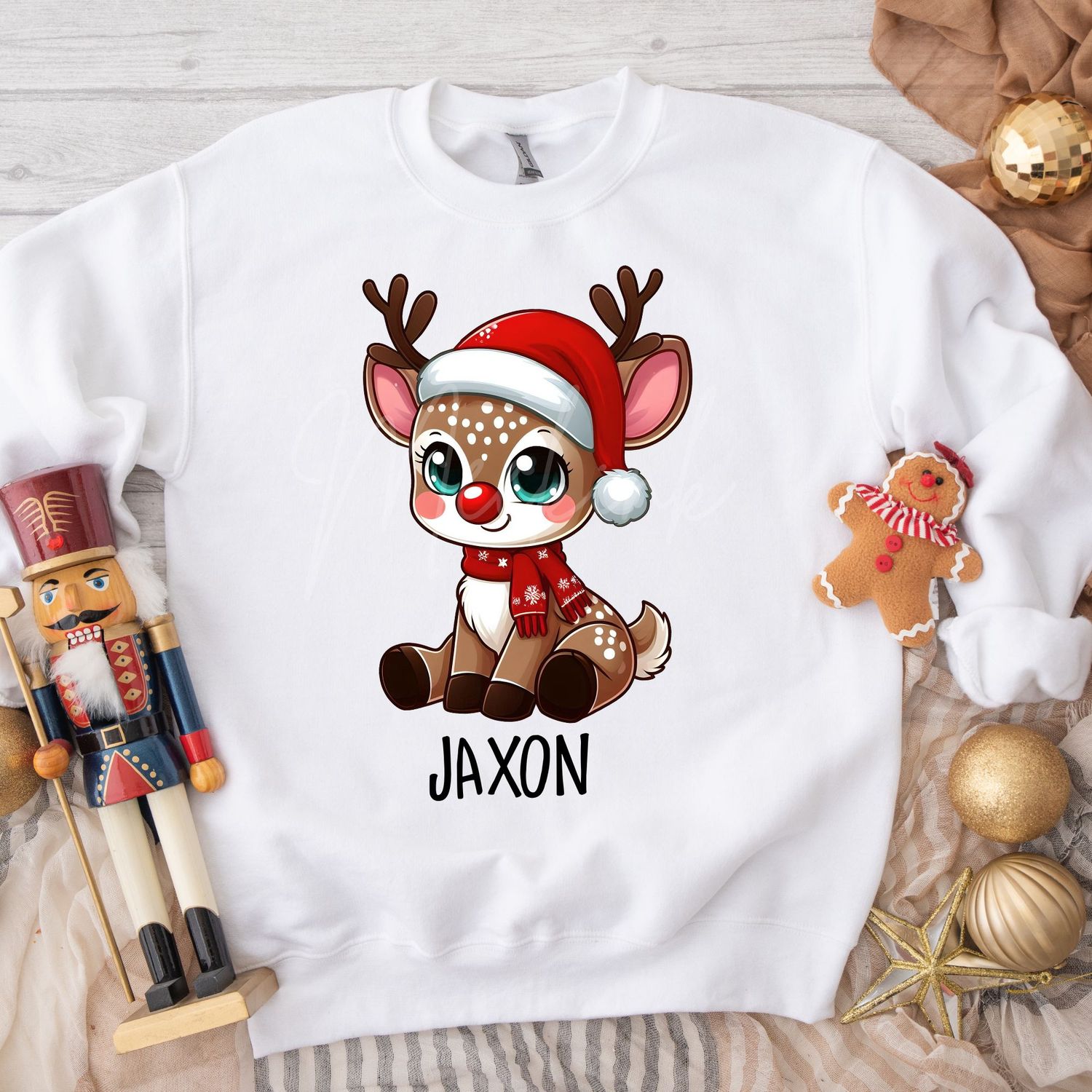 Red Hat Reindeer DTF Decal