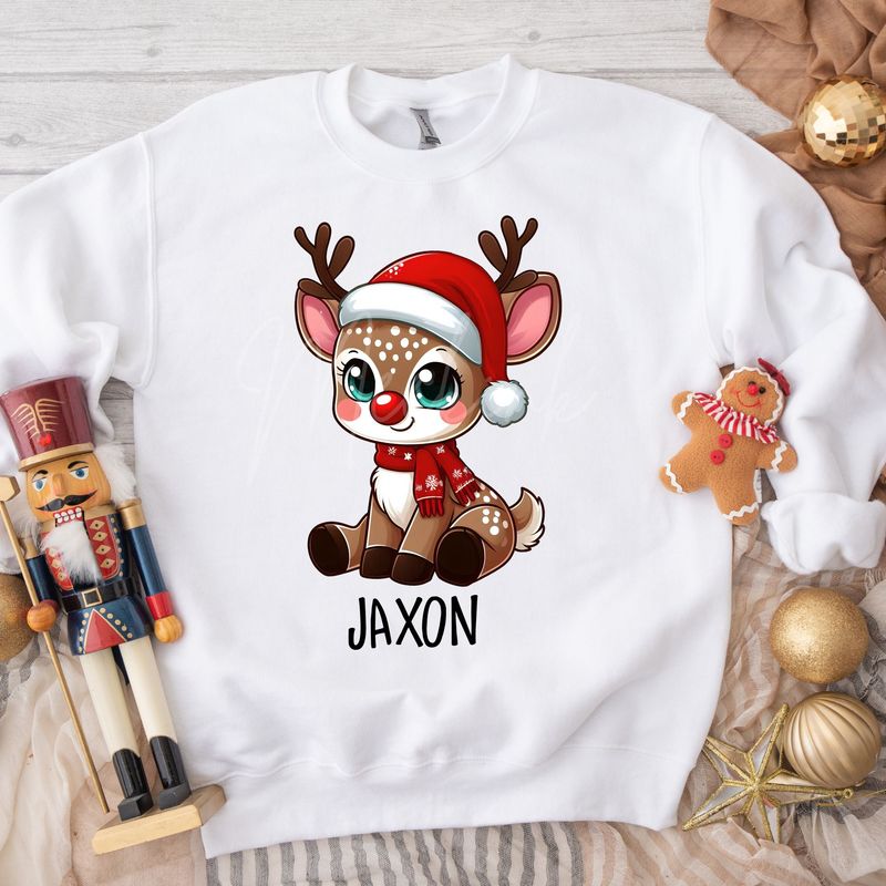 Red Hat Reindeer DTF Decal