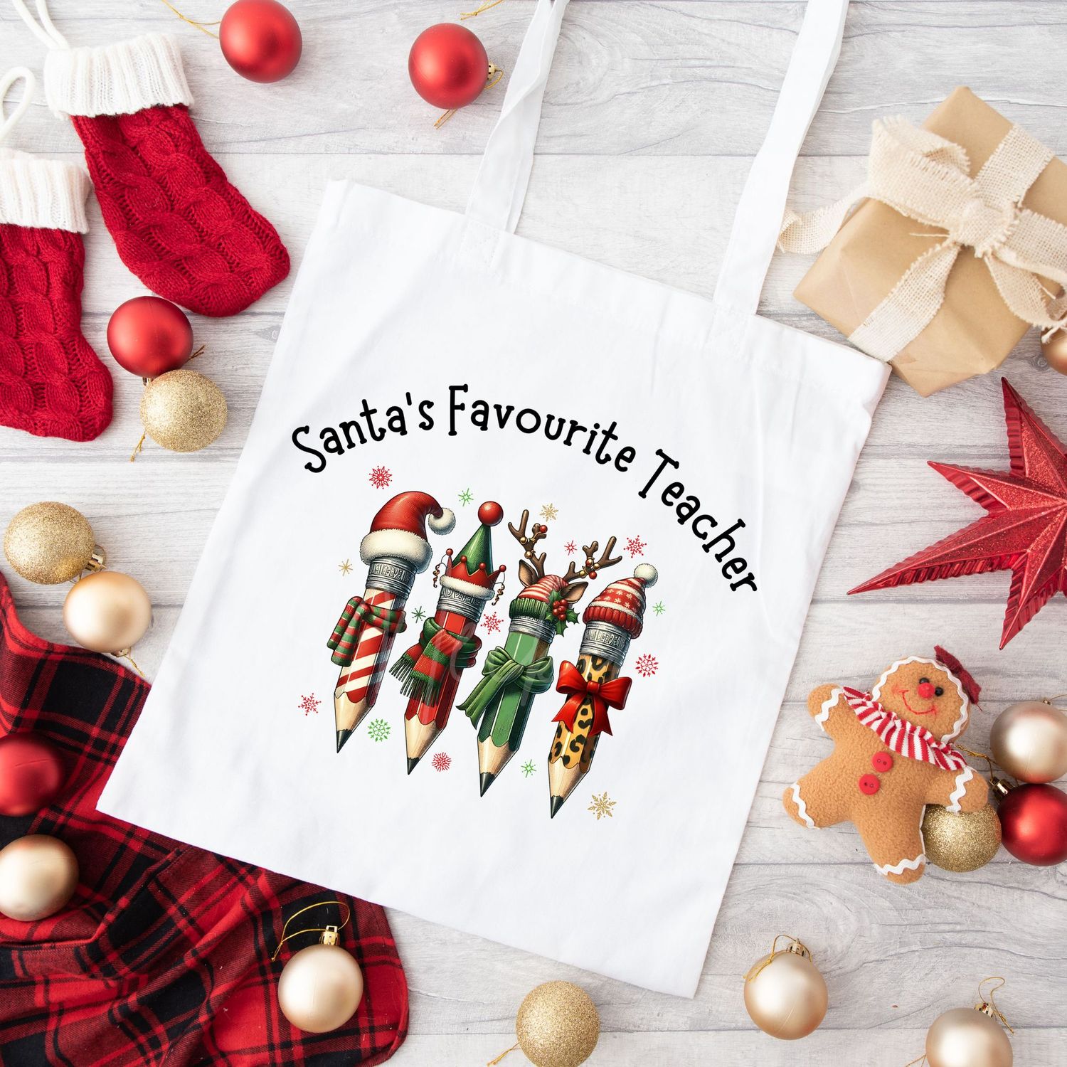 Santa&#39;s Fave Teacher DTF Decal