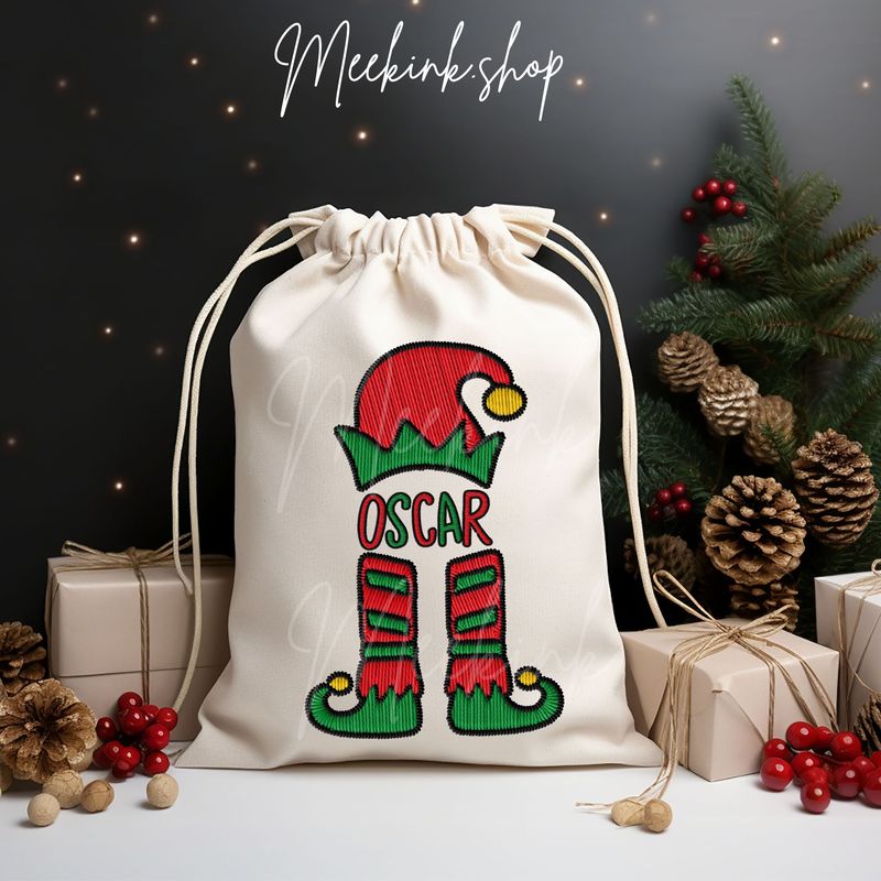 Faux Embroidery Elf Legs 2 DTF Decal