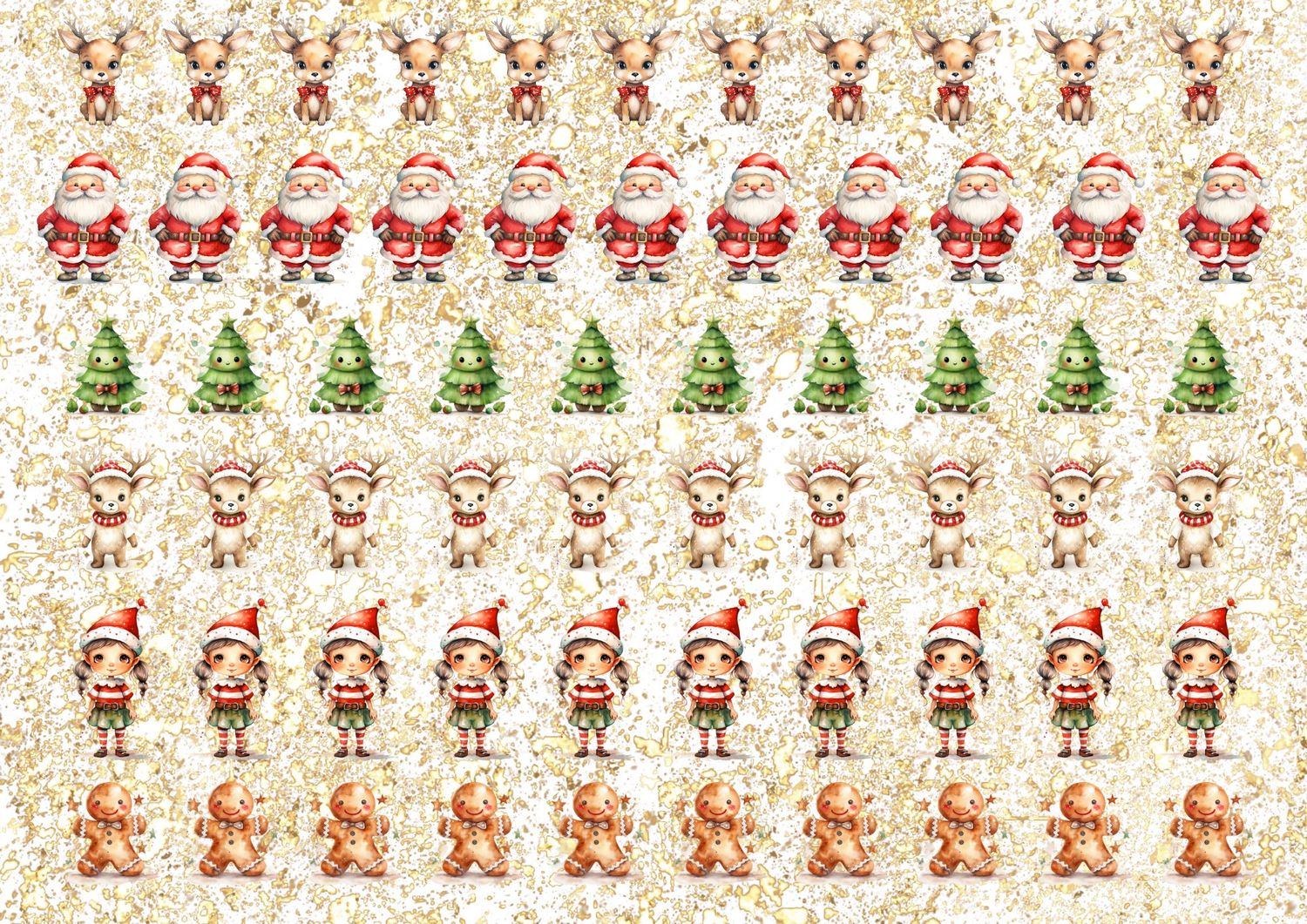 Christmas Bow Sheet 4 A4 DTF Decals