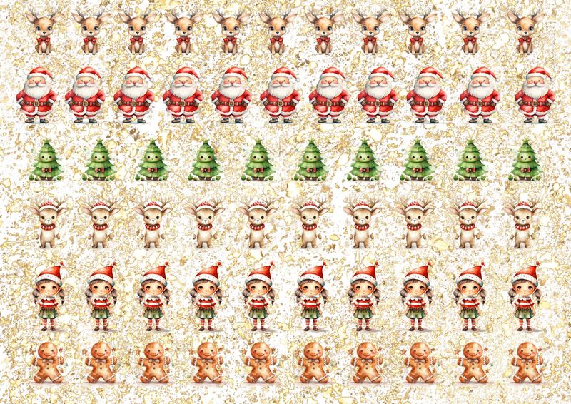 Christmas Bow Sheet 4 A4 DTF Decals