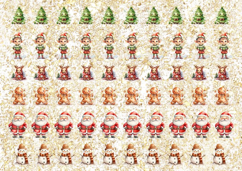 Christmas Bow Sheet 5 A4 DTF Decals