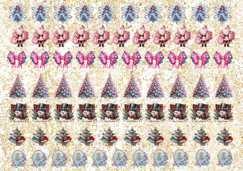 Christmas Bow Sheet 8 A4 DTF Decals