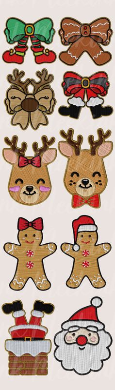 Christmas Faux Embroidery Mixed Meter Sheet DTF