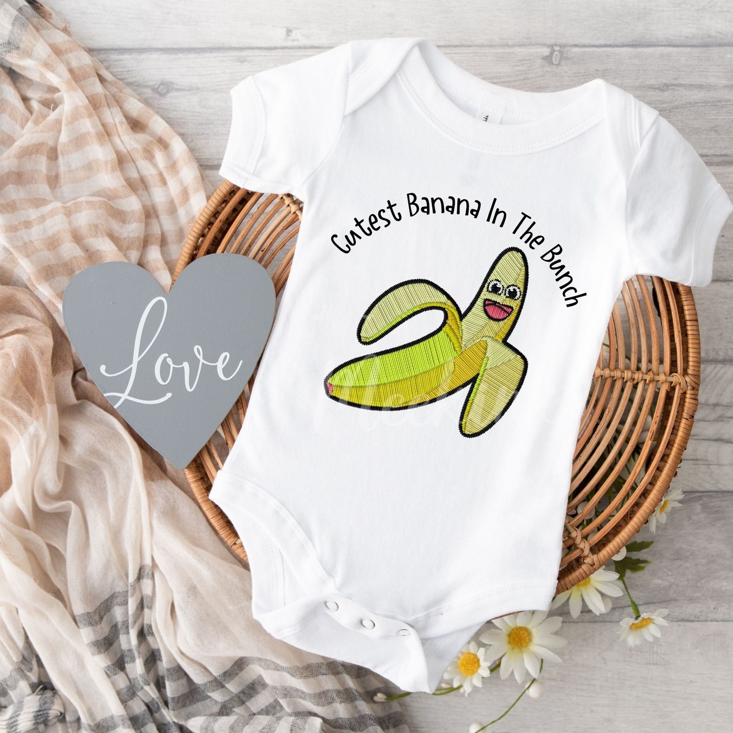 Faux Embroidery Cutest Banana DTF Decal