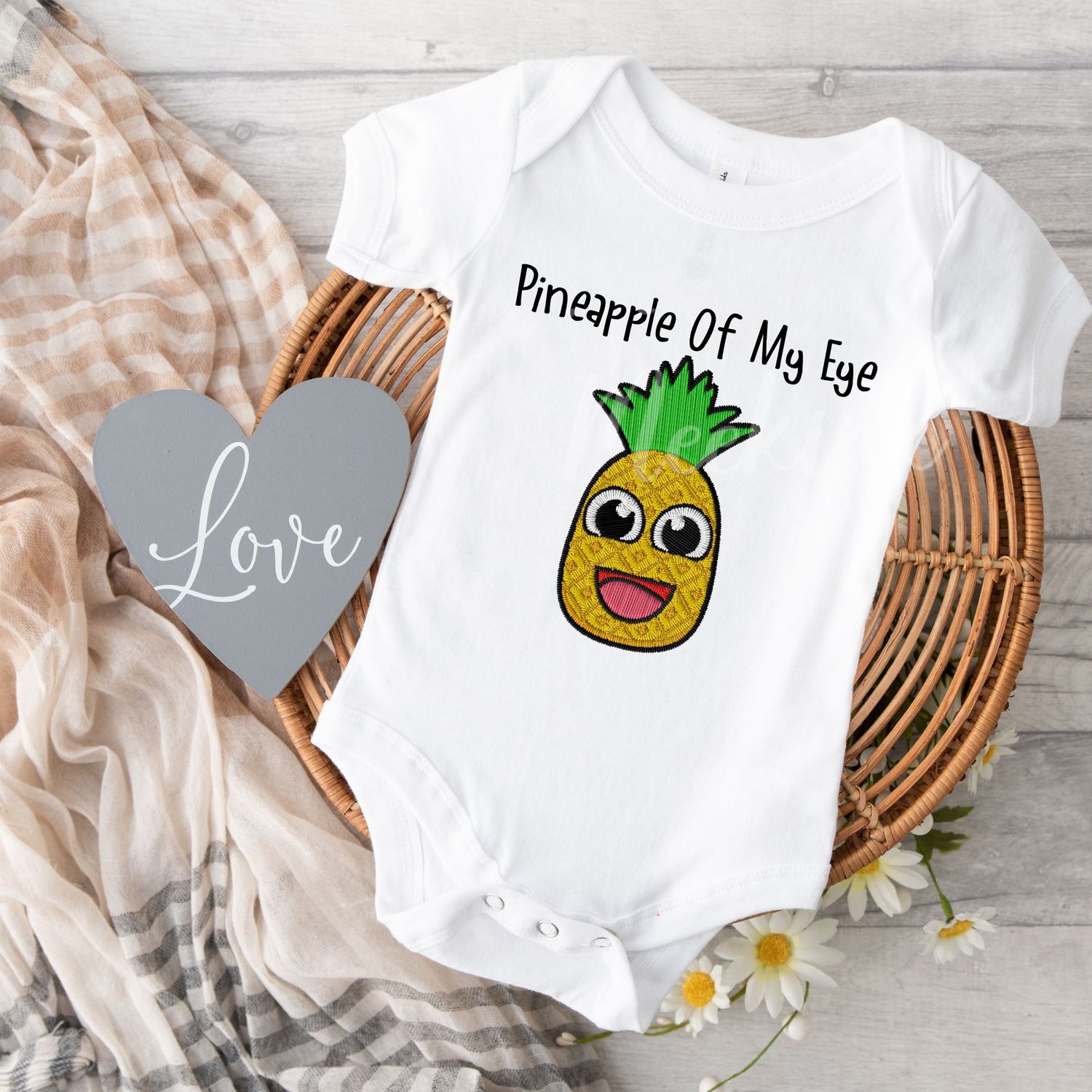 Faux Embroidery Pineapple Of My Eye DTF Decal