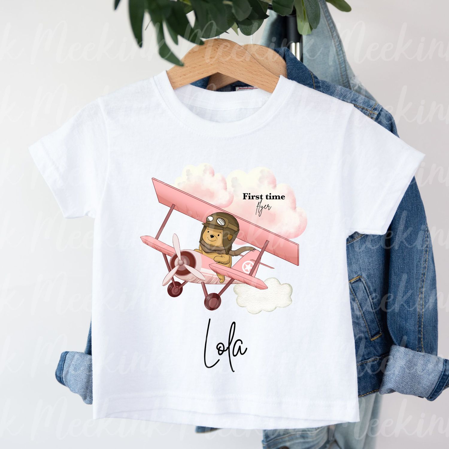 Glitter First Time Flyer Pink DTF Decal