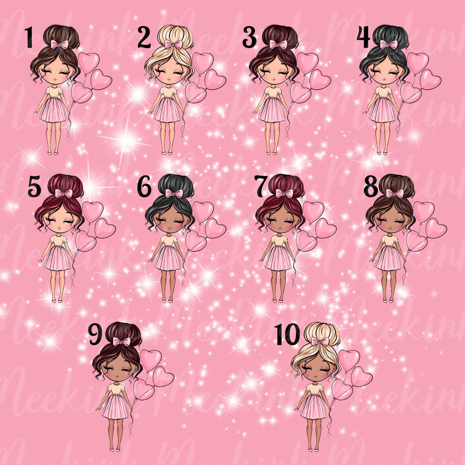 Birthday Girl Pink Balloons DTF Decal