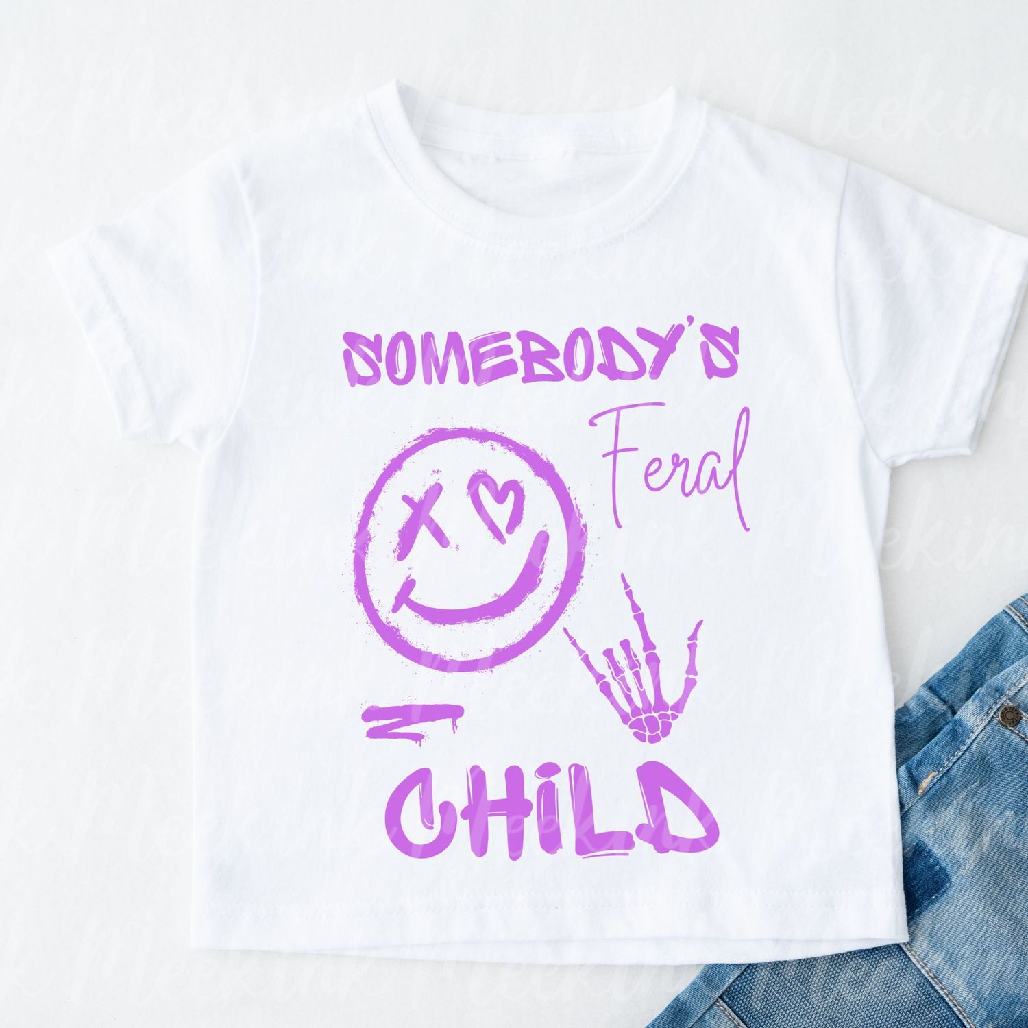 Feral Child Purple DTF Decal