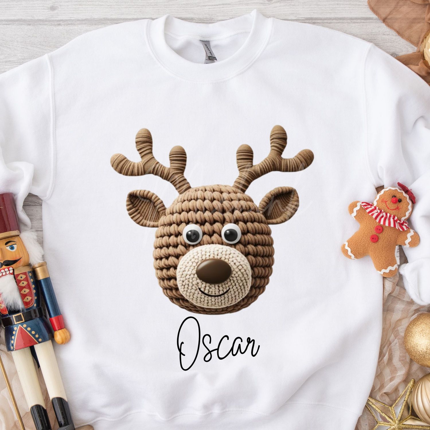 Faux Cute Chunky Reindeer Design 2 DTF Decal