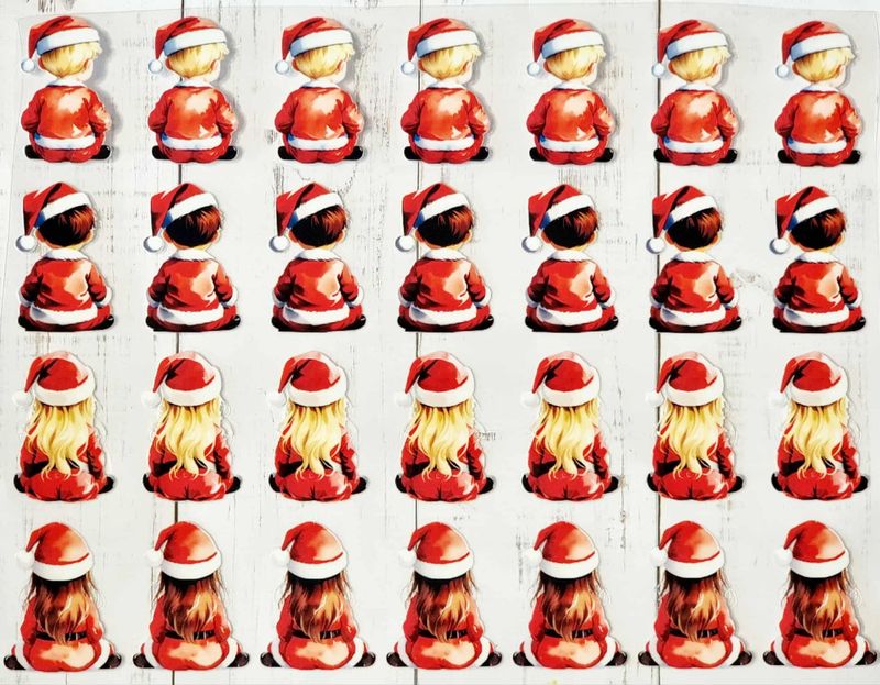 Santa Suit Kids Snow Popper Decals A4 Sheet