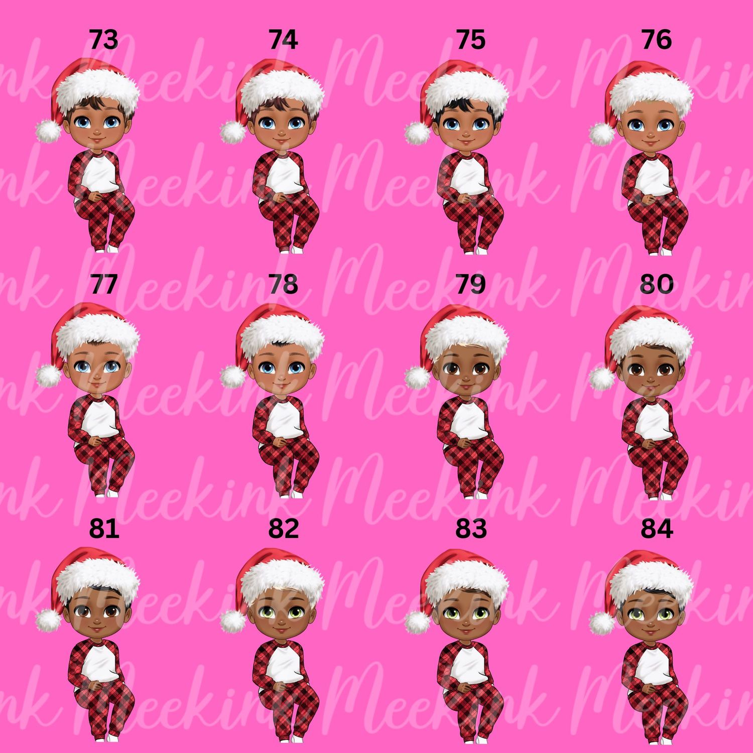 Christmas Boy Chibi Doll Present Stack UVDTF or DTF Decal