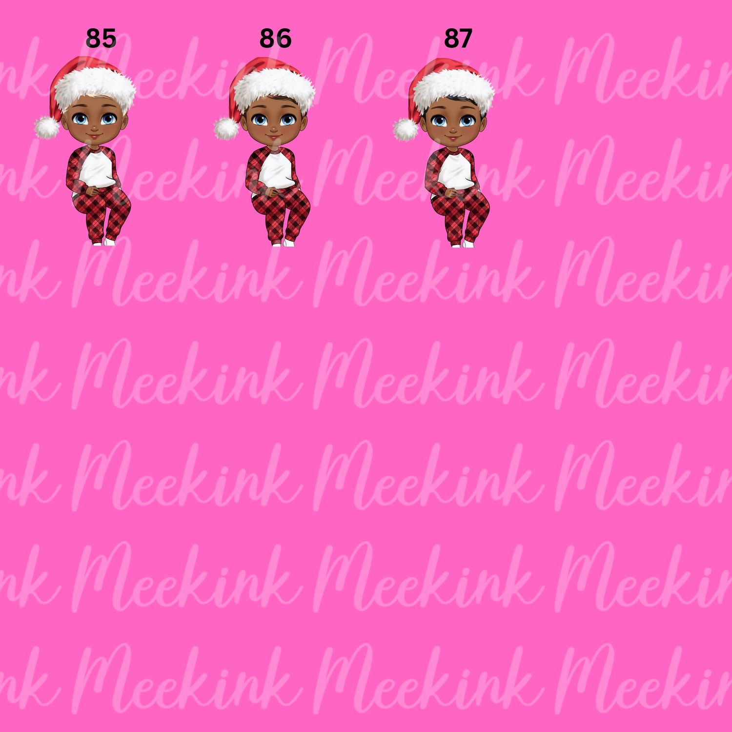 Christmas Boy Chibi Doll Present Stack UVDTF or DTF Decal