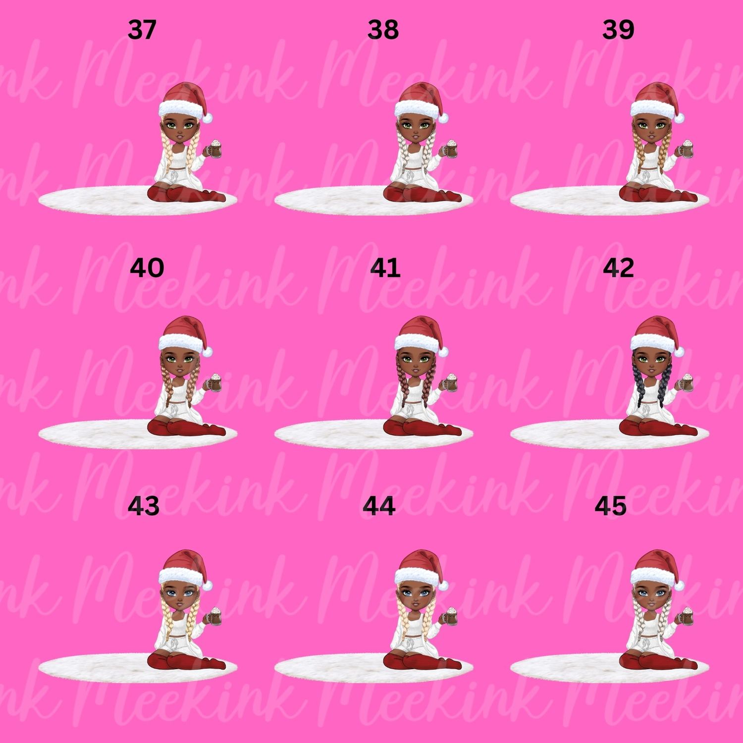 Christmas Girl Chibi Doll With Hot Choccy UVDTF or DTF Decal