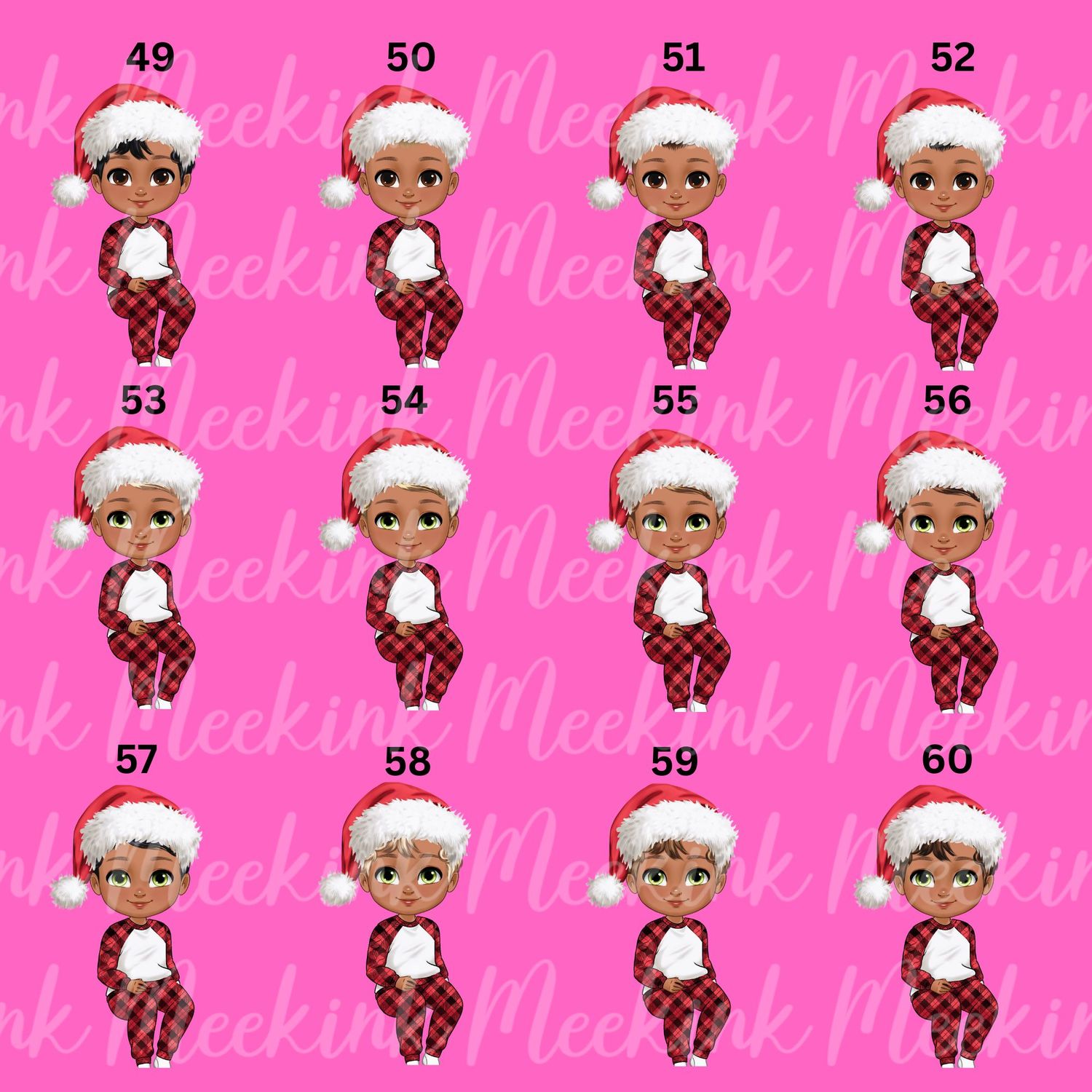 Christmas Boy Chibi Doll Present Stack UVDTF or DTF Decal