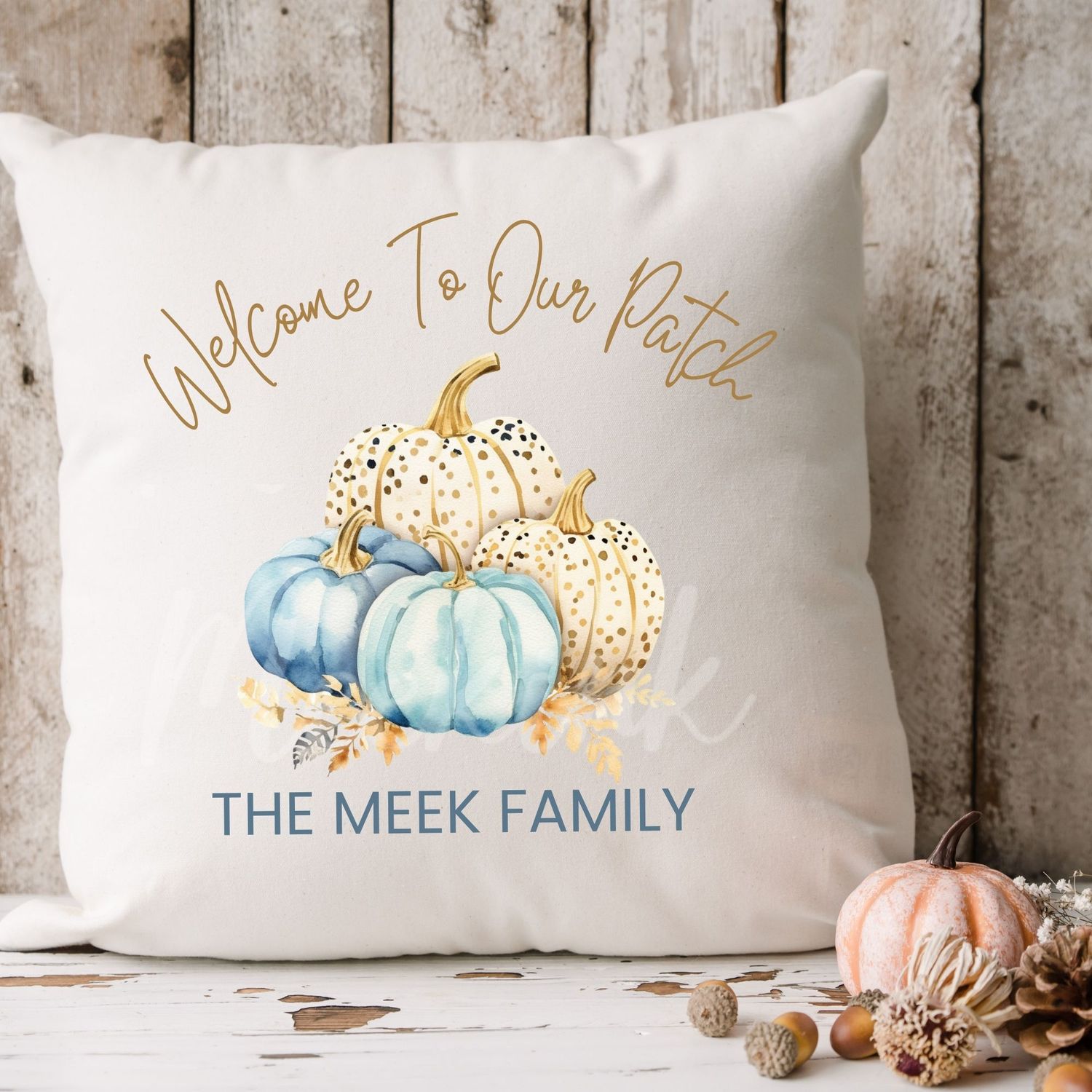 Welcome To Our Patch Blue Pumpkins DTF Decal