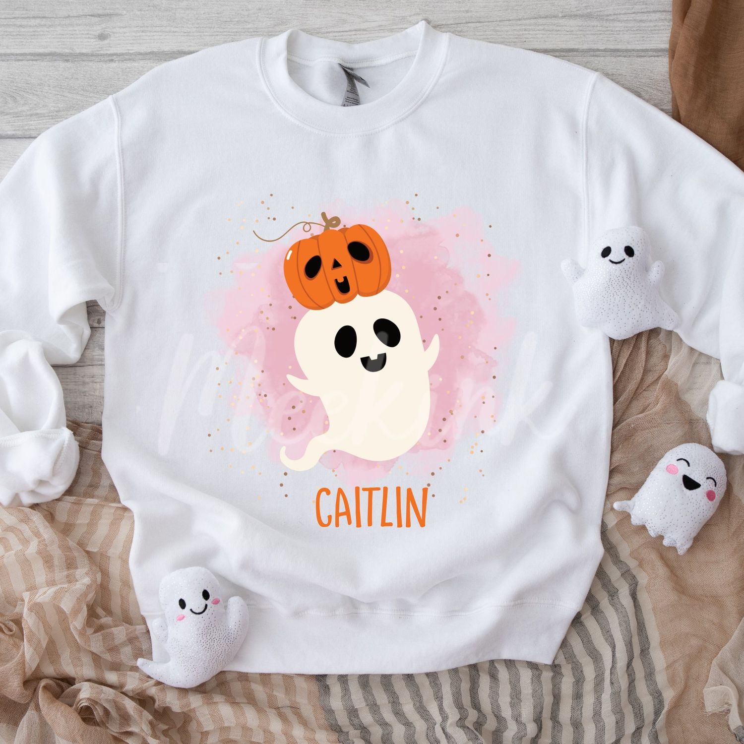 Ghost Pumpkin Pink DTF Decal