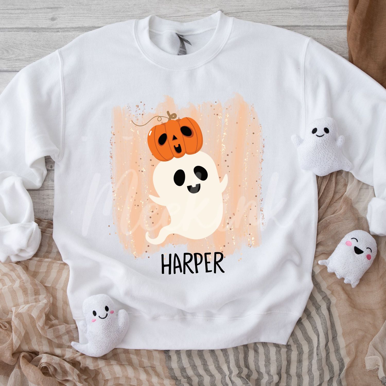 Ghost Pumpkin Orange DTF Decal