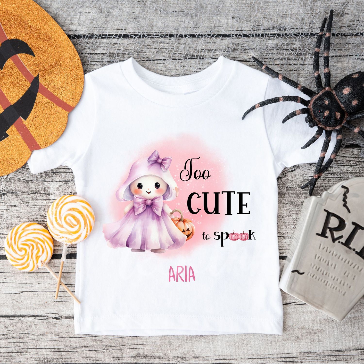 Too Cute To Spook Pink DTF Decal